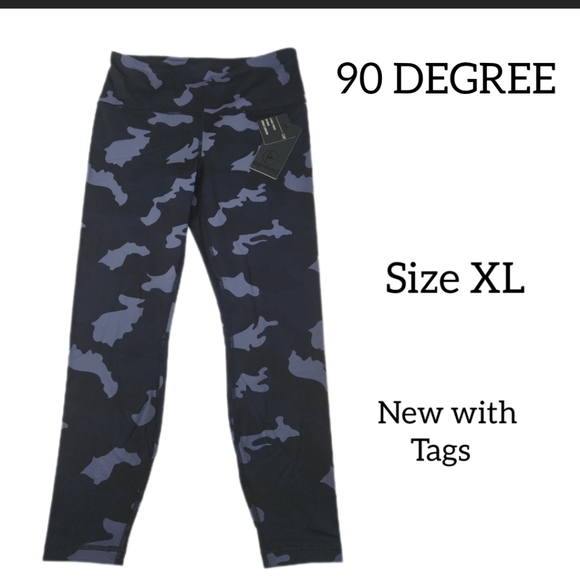 90 DEGREE WOMENS SPORTS CAMO PRINT LEGGINS SZE XL NEW WITH TAGS - Picture 1 of 9